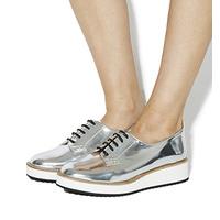 office lima eva flatforms silver mirror