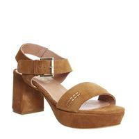 Office Quick Platform 2 Part Sandals TAN SUEDE