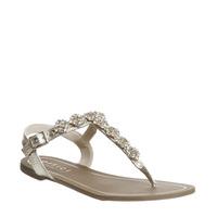 Office Saint Embellished Toe Post Sandal GOLD SNAKE