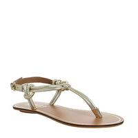 Office Sushi Toe Post Sandal GOLD LEATHER