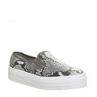 Office Disco Flatform Slip On Trainer GREY SNAKE