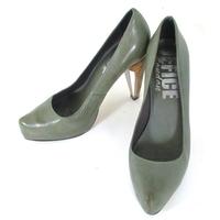 Office Size 6 Dark Grey Court Shoes with Fun Conical Heel