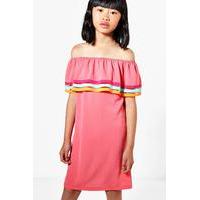 Off The Shoulder Beach Dress - coral