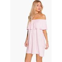 Off The Shoulder Swing Dress - shell