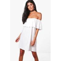 Off The Shoulder Swing Dress - white