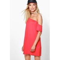 Off The Shoulder Slouchy Dress - poppy