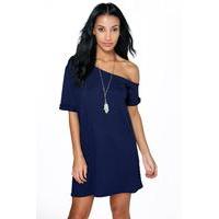 Off The Shoulder Slouchy Dress - midnight