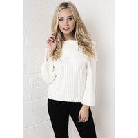 Off the Shoulder Knitted Jumper in White