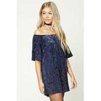 Off-the-Shoulder Velvet Dress