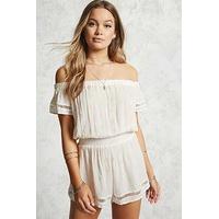 off the shoulder smocked playsuit