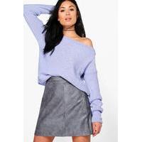 Off The Shoulder Jumper - blue