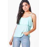 Off The Shoulder Strappy Woven Cami - blue