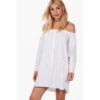 off the shoulder tunic white