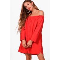 Off The Shoulder Tunic - red