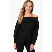 off the shoulder shirt black