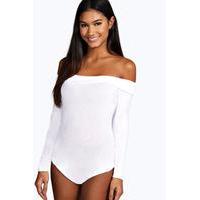 Off The Shoulder Bodysuit - white