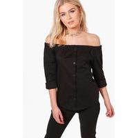 Off The Shoulder Shirt - black