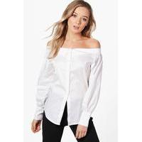 off the shoulder shirt white