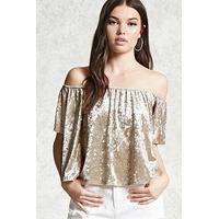 Off-The-Shoulder Velvet Top