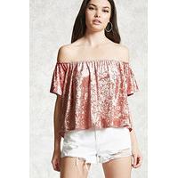 Off-The-Shoulder Velvet Top
