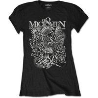 Of Mice And Men Eagle Ladies Womns Girls T Shirt Black Official Medium