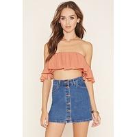 Off-the-Shoulder Crepe Crop Top