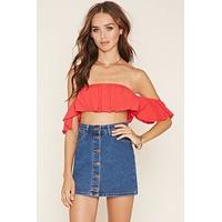 Off-the-Shoulder Crepe Crop Top