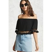 Off-the-Shoulder Tassel Top