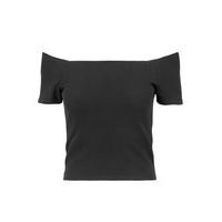 Off Shoulder Rib Tee - Size: S