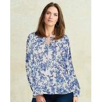Off White Ruffle Neck Tie Blouse