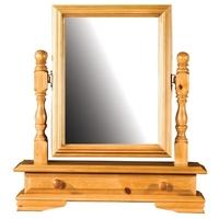 ogee pine dressing table mirror with 1 drawer