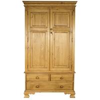 Ogee Pine Wardrobe - Double 2 Doors 3 Drawers