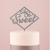 oh so sweet acrylic cake topper metallic silver