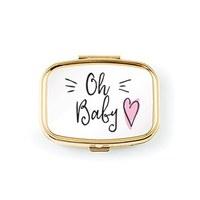 Oh Baby Small Gold Keepsake Tooth Box - Pink Heart