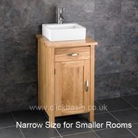 Ohio 45cm En Suite Cabinet Made In Solid Oak and Salerno Sink