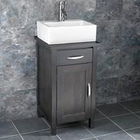 ohio vanity unit 45cm square wenge oak bathroom cabinet with barletta  ...