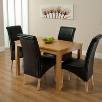 Ohio Dining Table And 6 Black Dining Chairs