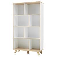Ohio Shelving Unit In White And Solid Oak With 8 Shelf