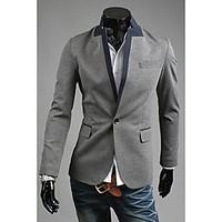 OHFZ Men\'s Gray Color Contrast One Button Suit