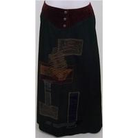 OHDD, size M black embroidered full length skirt