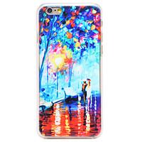 oil painting park pattern transparent pc back cover for iphone 6