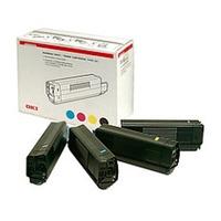 oki 43112702 original rainbow pack of 4 toner cartridges black cyan ma ...