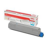 oki cyan toner cartridge yield 6 000 pages for c8600 colour printers