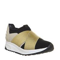 Oki Kutsu Sakura Cross Strap Runner BLACK IVORY GOLD