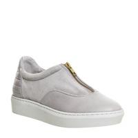 Oki Kutsu Kazuno Zip Front Sneaker GREY LEATHER