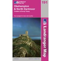 Okehampton & North Dartmoor - OS Landranger Active Map Sheet Number 191