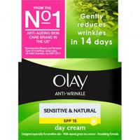 olay anti wrinkle sensitive and natural skin spf 15 day cream pack of  ...