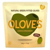 Oloves Lemon &amp; Rosemary Natural Green Pitted Olives 30g
