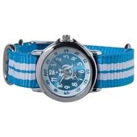 Olympique de Marseille Analogue Blue Dial Stripe Strap Watch - Young J, Blue