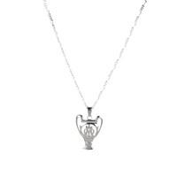 Olympique de Marseille Sterling Silver Cup Pendant & Chain Silver, Silver